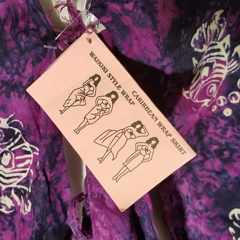 Casual Movements Hawaii Style Purple Sarong NEW - Picture 5 of 5
